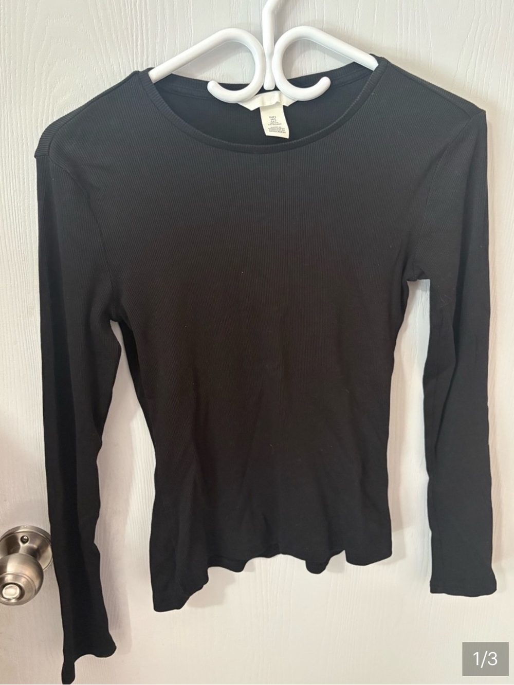 3 for $14 H&M Black Ribbed Long Sleeve shirt size small